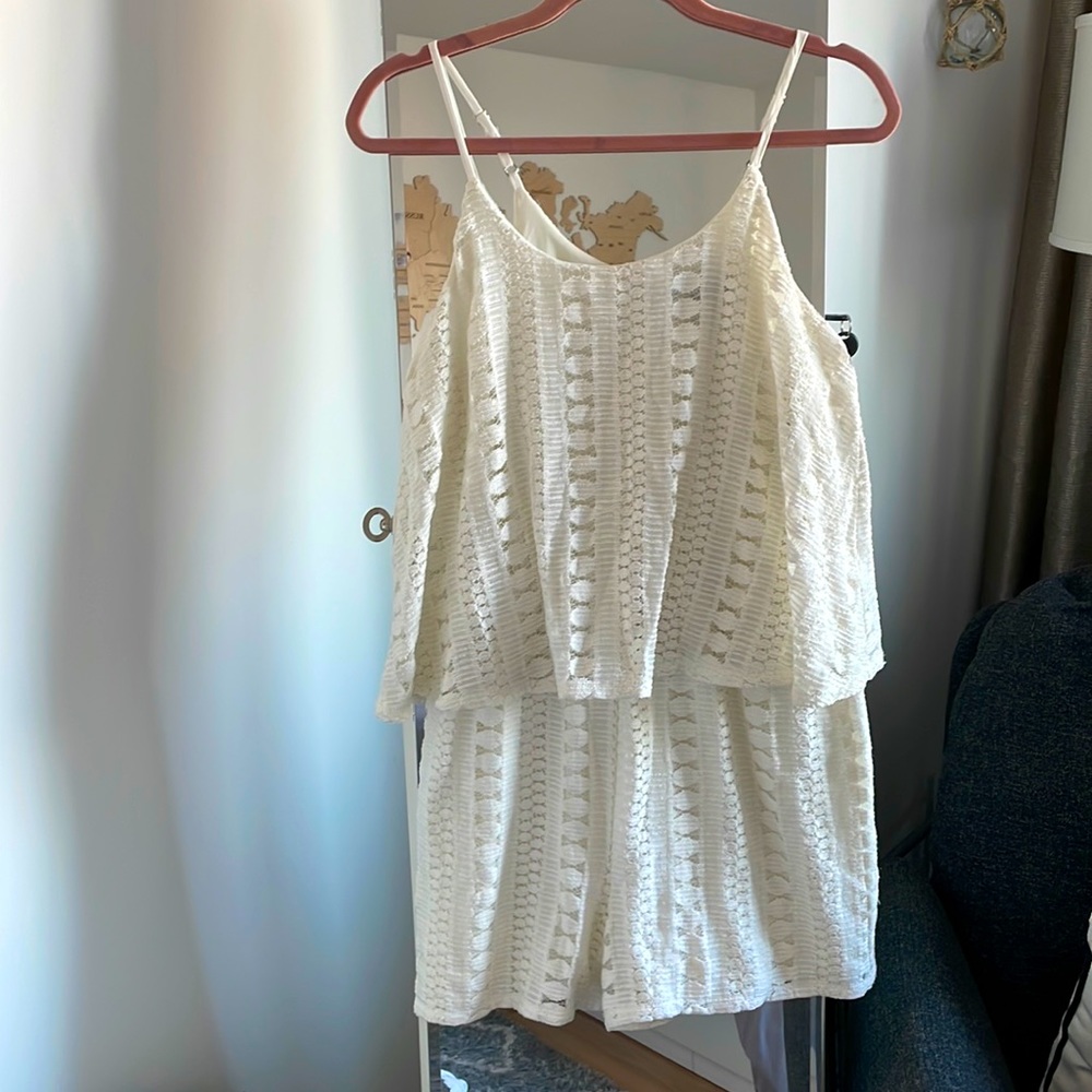 Cream lace onesie